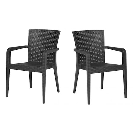 Alberta Set Of 2 Stackable Armchair-Anthracite